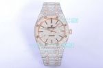 Iced Out Audemars Piguet 15400 Replica Royal Oak Two Tone Rose Gold Watch 41MM